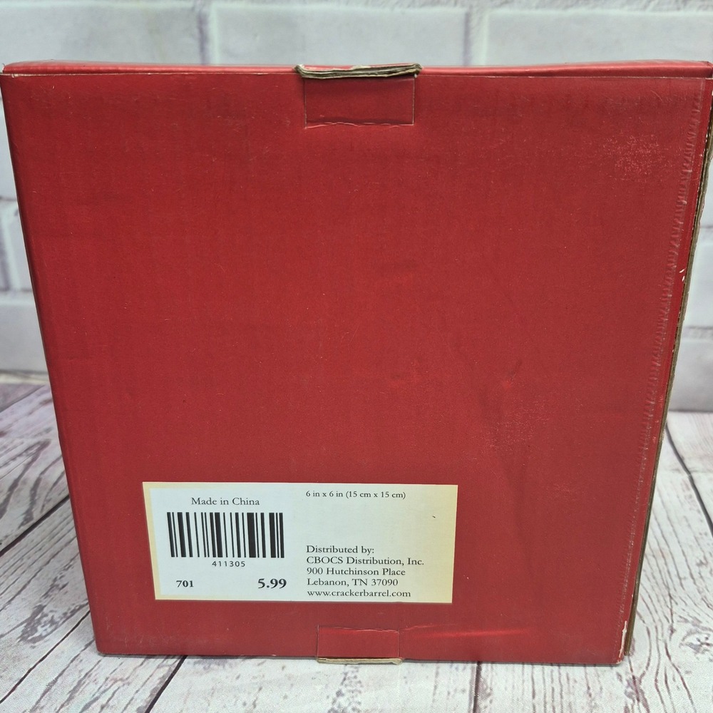 VTG Cracker Barrel Grandpa Photo Frame Green Ceramic 3x3 Square Gift 411305 NEW - Picture 3 of 4